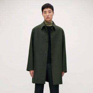 COS Men's Single-breasted Wool Mac In Green